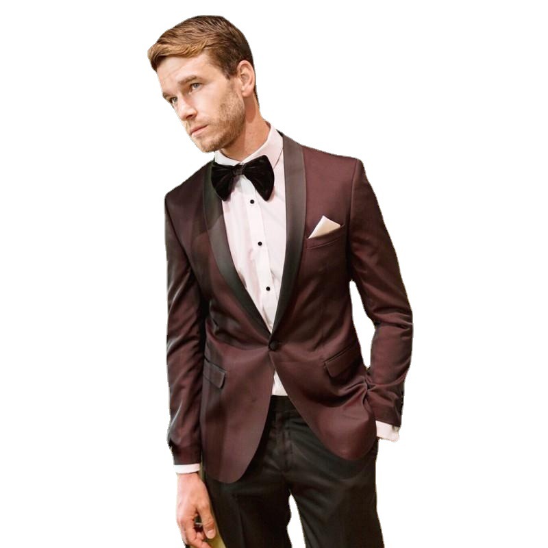 Costume deux pièces pour hommes, coupe cintrée, édition coréenne, ensemble robe, manteau et pantalon, nouvelle collection 2024_voghion.com