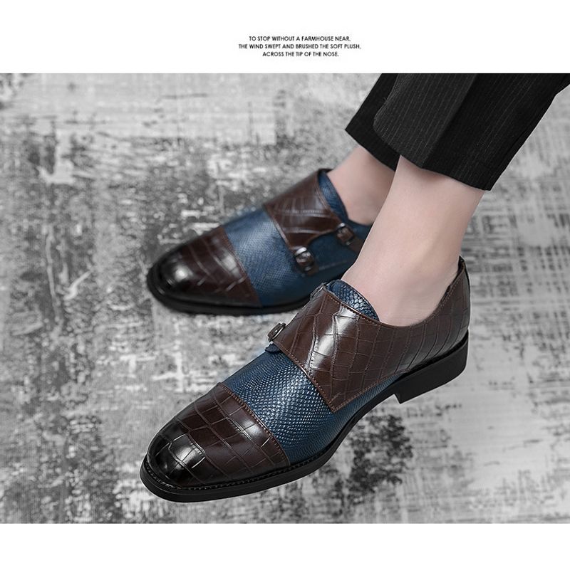 Herenschoenen dubbele gesp grote maat zakelijke casual leren heren zwarte formele ing monk schoenen_voghion.com