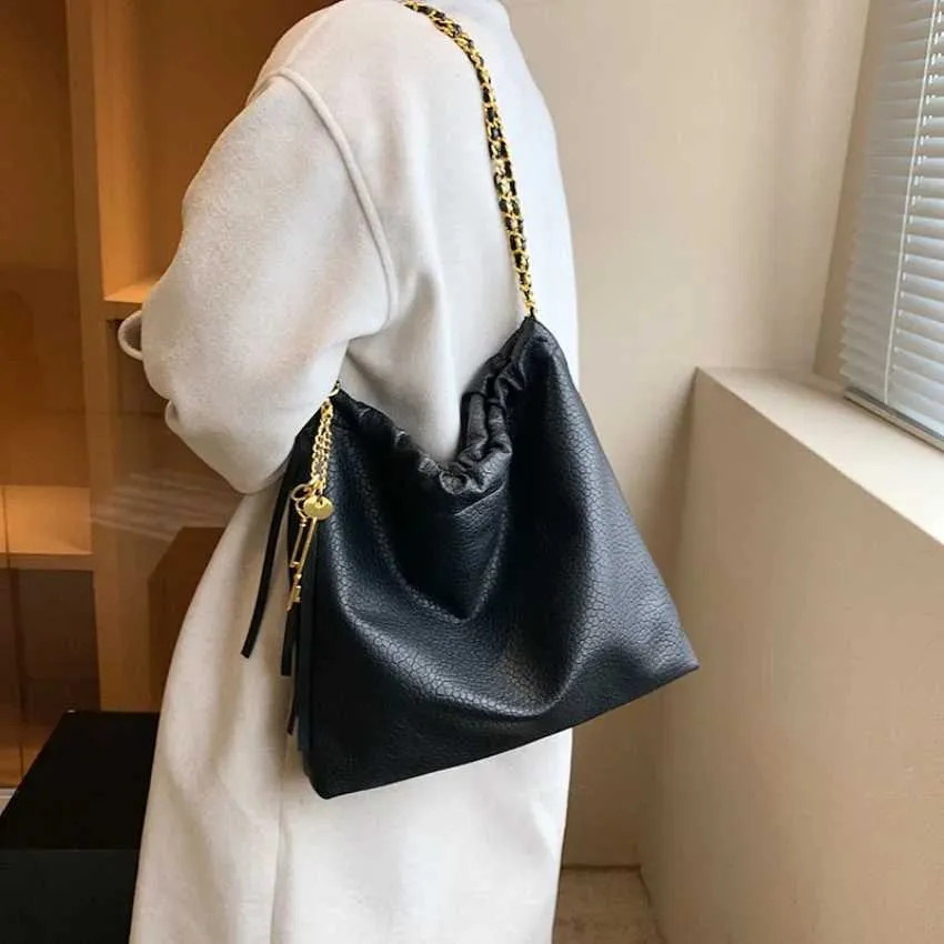 Borsa a tracolla da donna, borsa a mano con catena dorata, borsa a tracolla per ragazze, tasca da ufficio, grande capacità_voghion.com