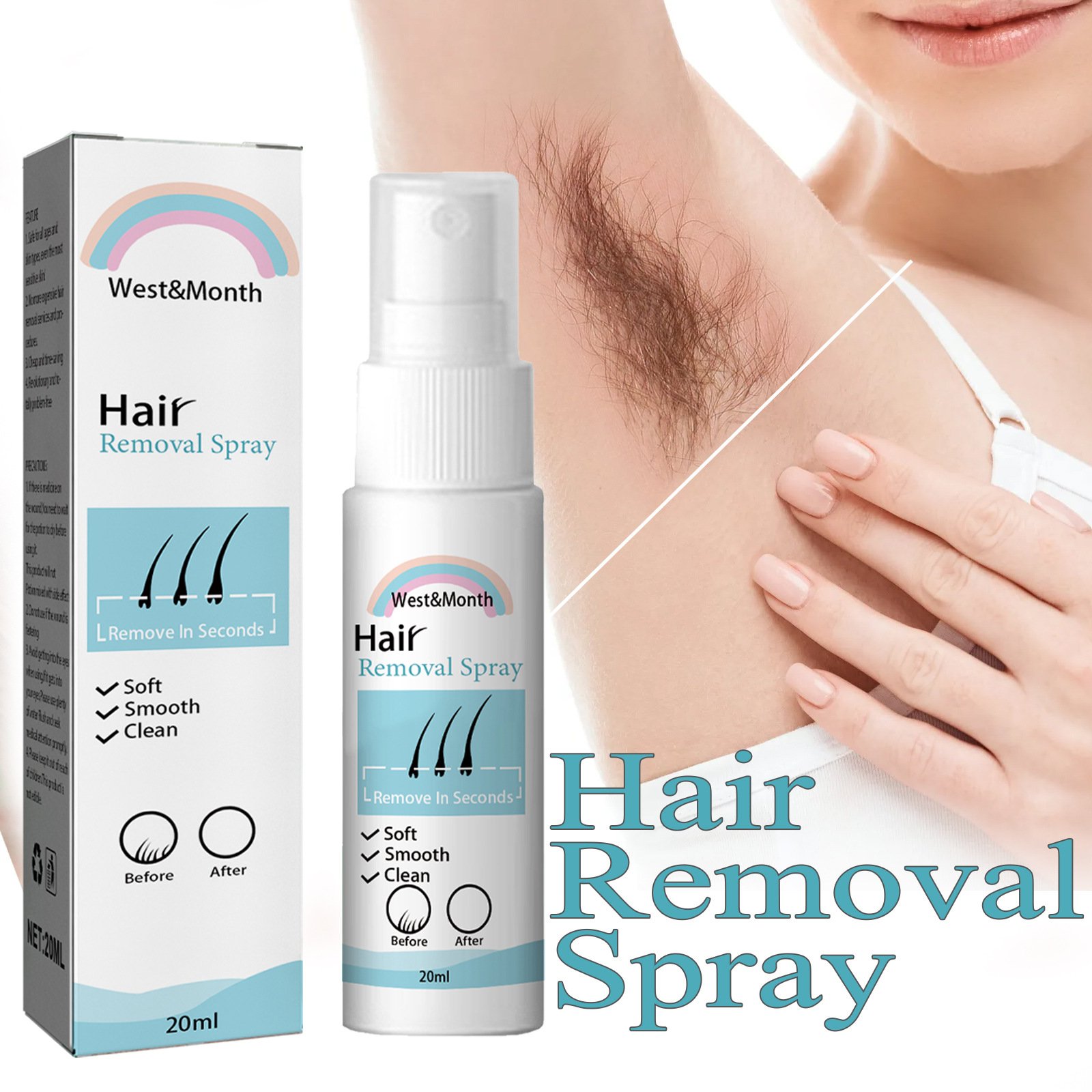 West&Month spray  The private part of whole body under the armpit mild and fast hair removal is not irritating_voghion.com