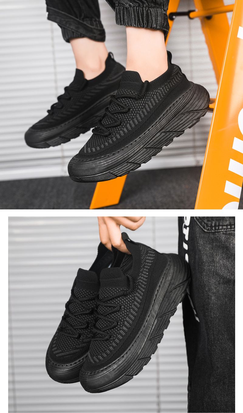 Atmungsaktive Mesh-Herren-Sportschuhe in koreanischer Version, vielseitige, dicke Sohle, rutschfeste Freizeitschuhe,_voghion.com