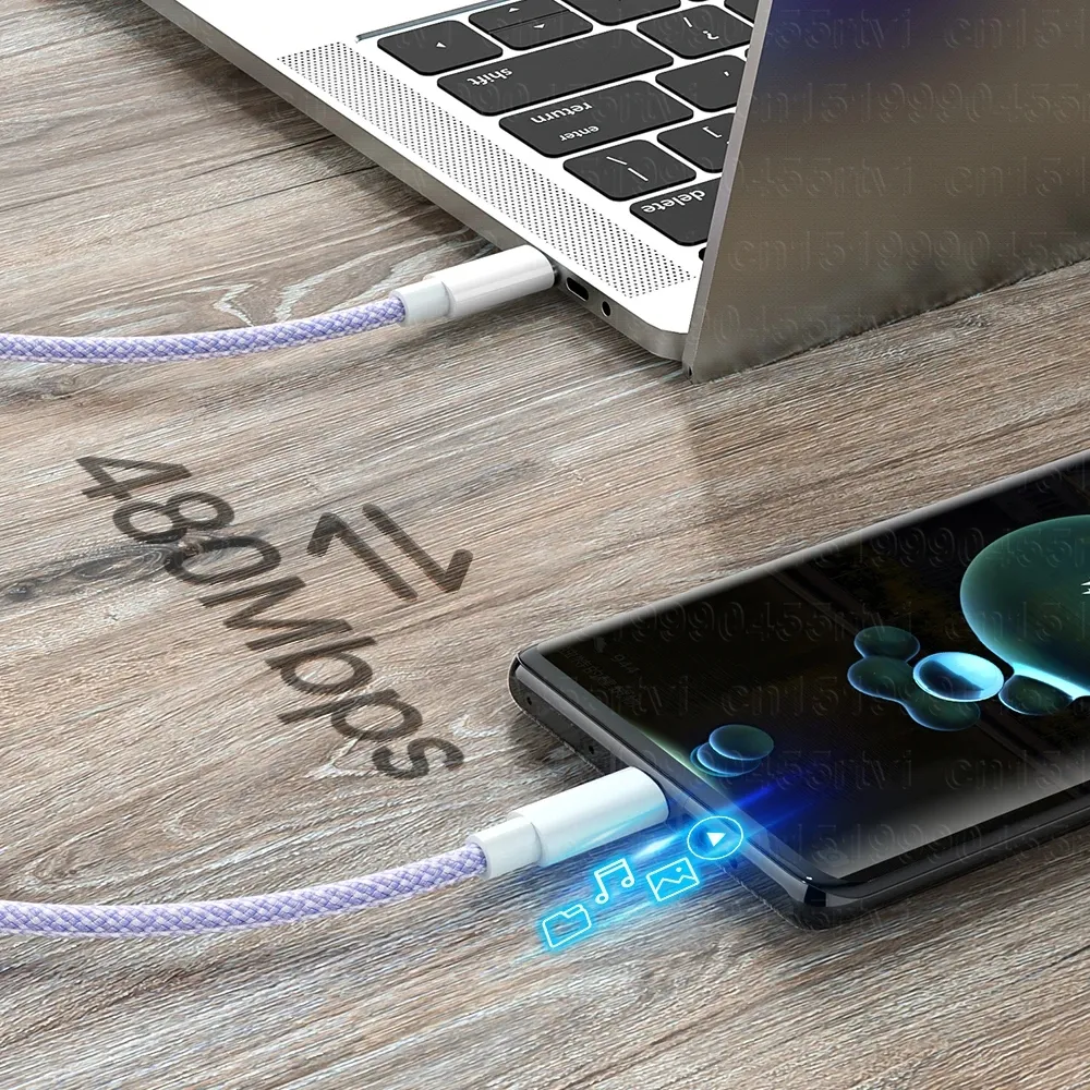 3A PD 60W Type To USB C Quick Charge 480Mbps OD3.8 Fast Charging Data Cable For Book Pro Huawei Samsung Xiaomi_voghion.com