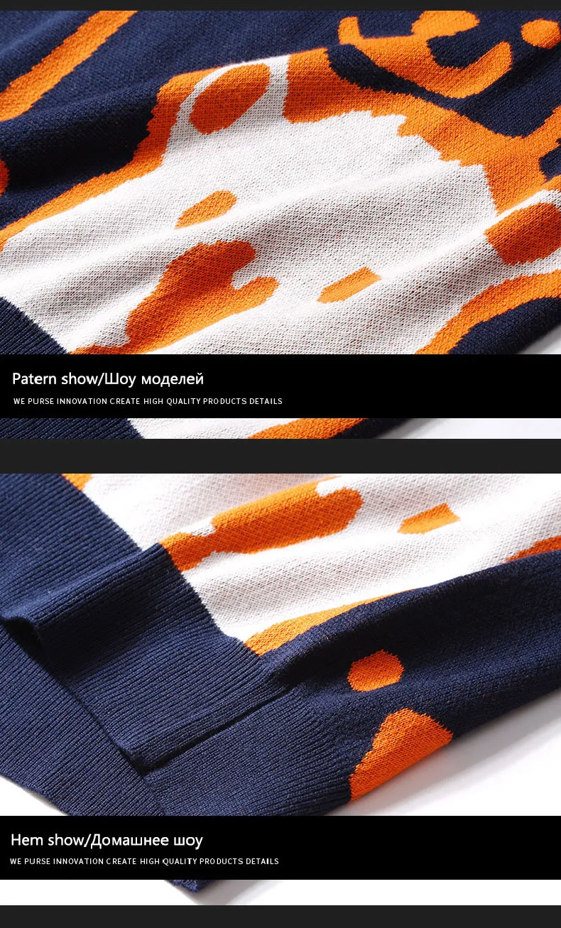 Cartoon Bär Männer Winter Herrenbekleidung Mode Langarm Strickpullover Pullover Homme Übergroßer neuer Baumwollmantel_voghion.com