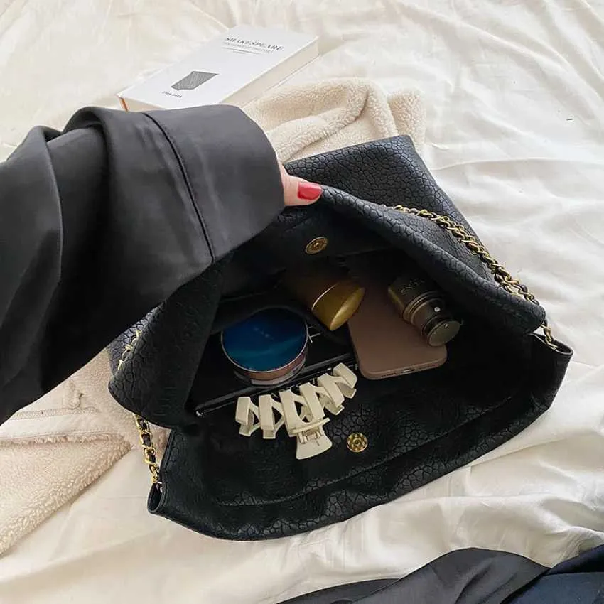 Borsa a tracolla da donna, borsa a mano con catena dorata, borsa a tracolla per ragazze, tasca da ufficio, grande capacità_voghion.com