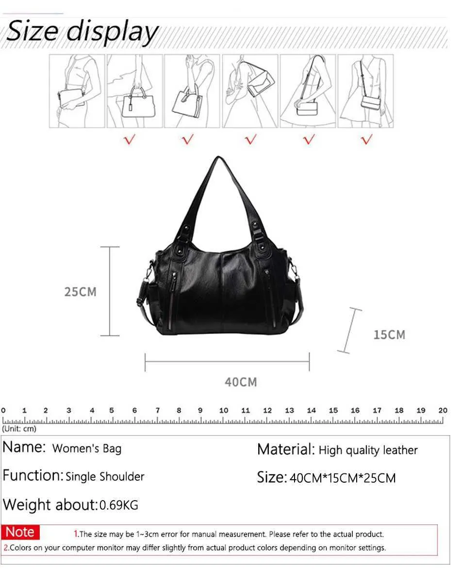 Women's Large Shoulder Bag Two Layer Soft Leather Retro Handbag_voghion.com