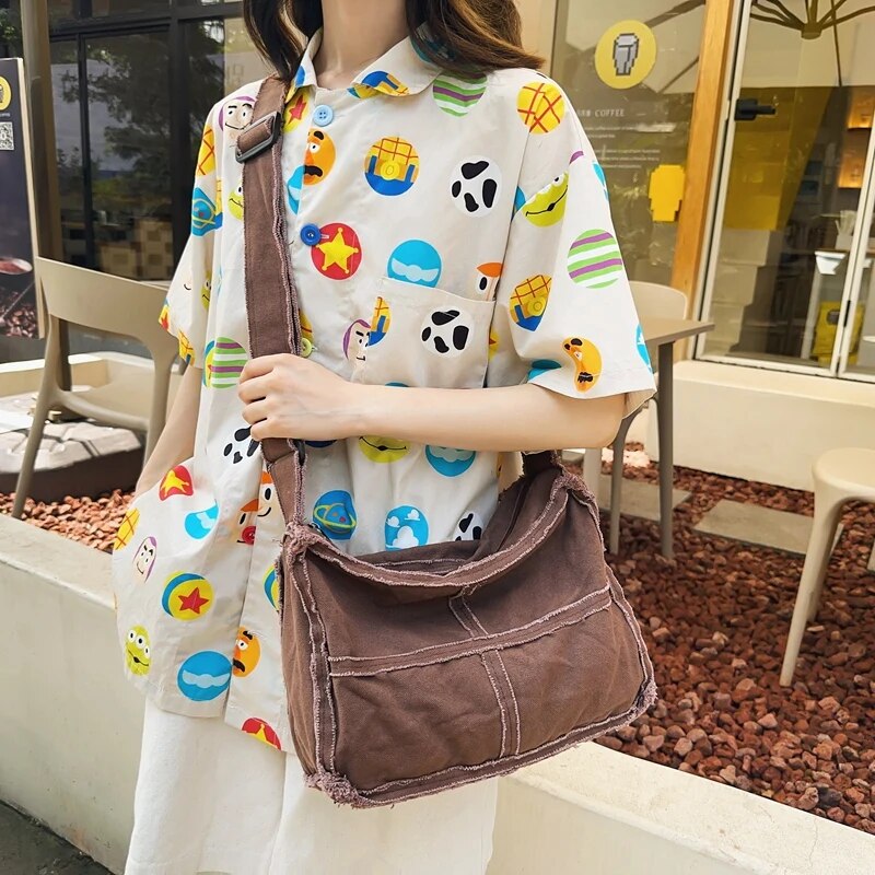 Grandi borse da donna in tela 2023 alla moda, casual, a tracolla, vintage, ecologiche, coreane, shopper, messenger bag Y2K_voghion.com