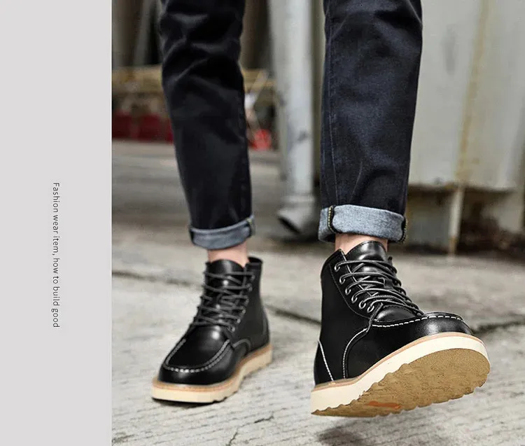 Men Elevator Hidden Heels High Soft Leather Heightening Shoes For Man Increase Insole 10CM 8CM 6CM Height Boots 250114_desvips.com