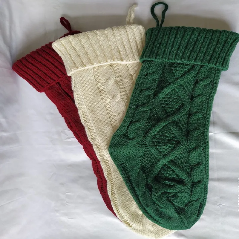 Sacchetti regalo di Natale personalizzati di alta qualità, decorazioni natalizie in maglia, calze di Natale grandi e calzini decorativi FY2932_voghion.com