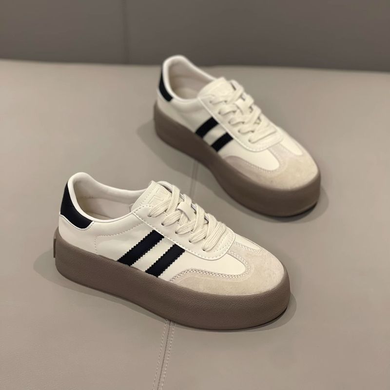 Damenschuhe mit dicker Sohle, deutsches Training, Frühjahr 2024, neue Schuhe aus echtem Leder mit weicher Unterseite, vielseitige, bequeme weiße Freizeitschuhe_voghion.com