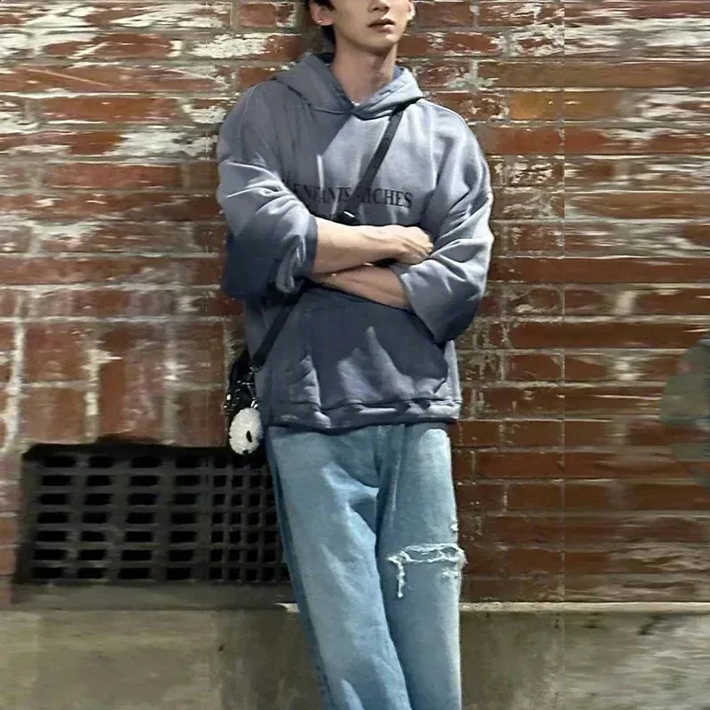 Felpe con cappuccio da uomo, 24FW, qualità Strtwear, vintage, lavato, nero, danneggiato, Enfants Riches Deprimes, felpa con cappuccio da uomo e da donna, 1 etichetta_voghion.com