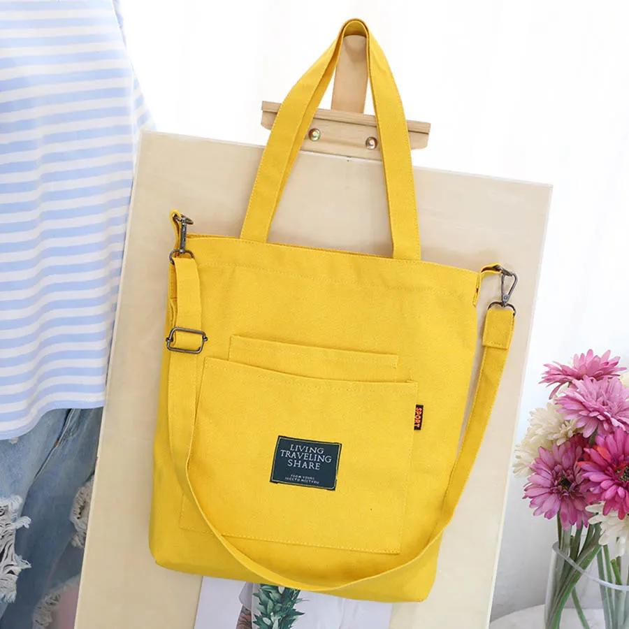 Kordelzug Frauen Handtaschen Große Kapazität Canvas Tasche Vintage Reißverschluss Klappe Schulter Messenger Umhängetaschen Beutel Bolsos_voghion.com