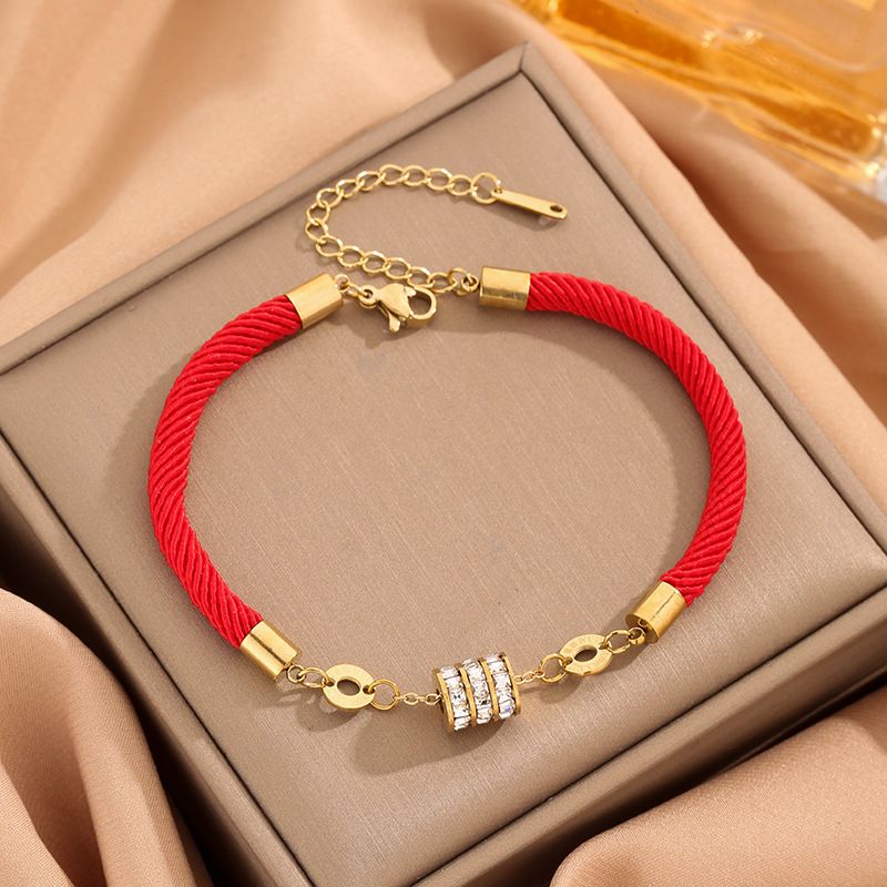 New Year Red Rope Woven Design Small Waist Niche Girl Girlfriends Bracelet_voghion.com