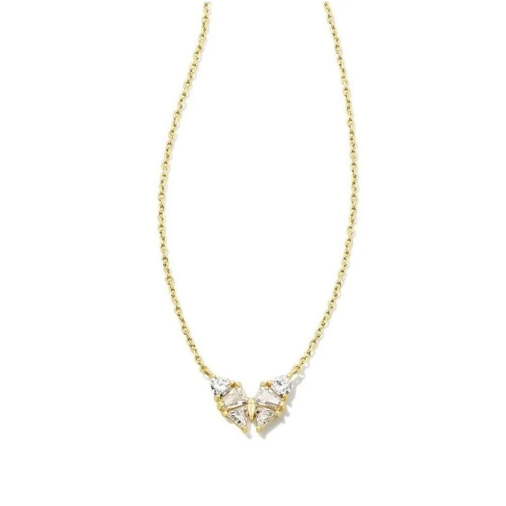 Butterfly Zircon Crystal Pendant Necklace For Women Elegant Style_voghion.com