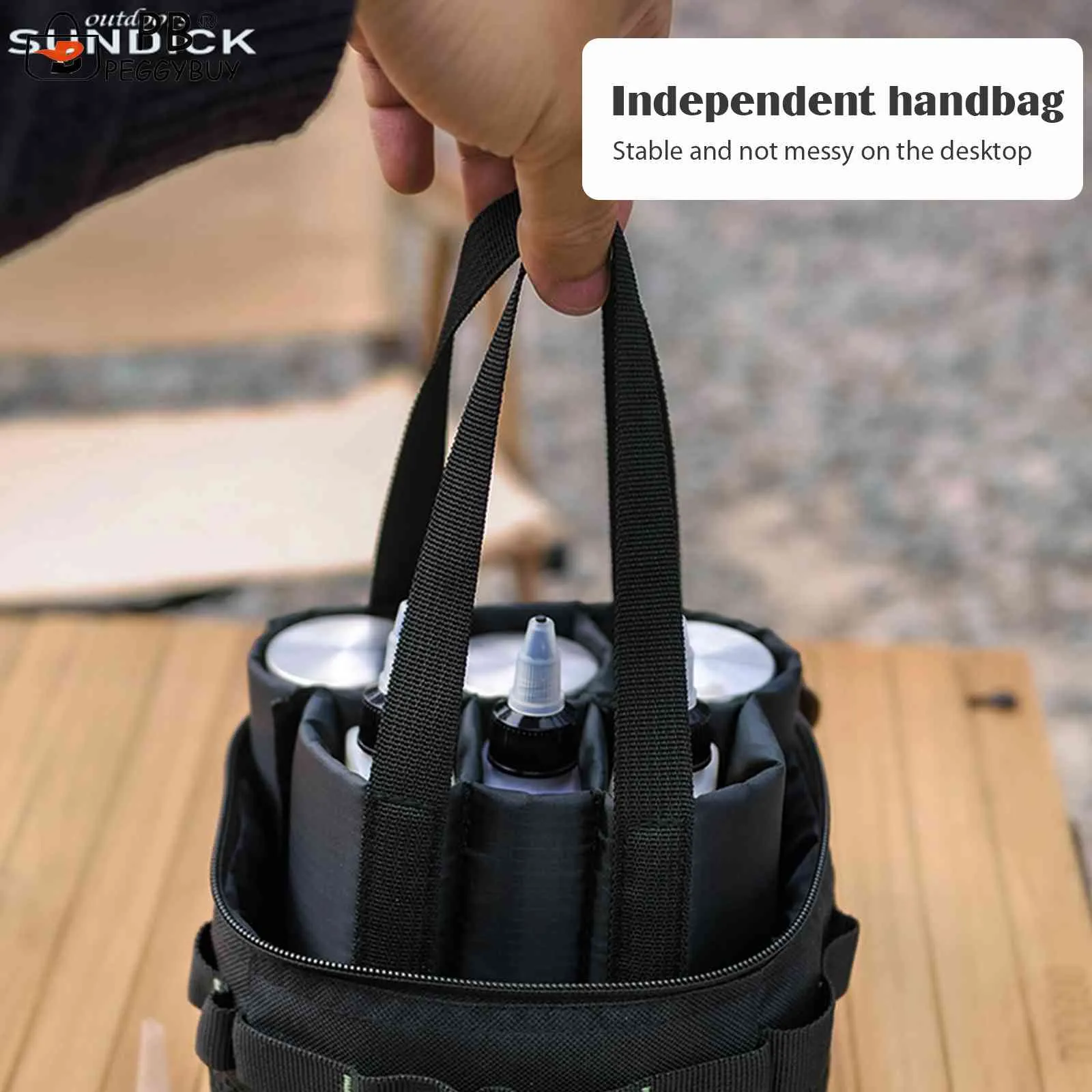 SUNDICK Camp Gewürzglas-Set mit Aufbewahrungstasche, Küchengewürzboxen, tragbar, multifunktional, leicht, für Camping_voghion.com