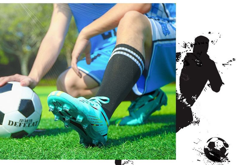 Fußballschuhe Herren und Damen mit langen gebrochn Spikes, professionelle Trainings-Sneakers, Sportschuhe für_voghion.com