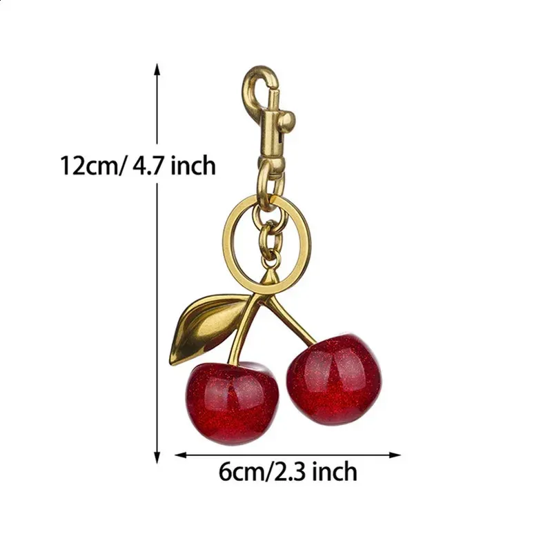 Porte-clés de sac à main mignon pour femme - Accessoires de sac en cristal de cerise exquis sur Internet - Pendentif de haute qualité 240821_voghion.com