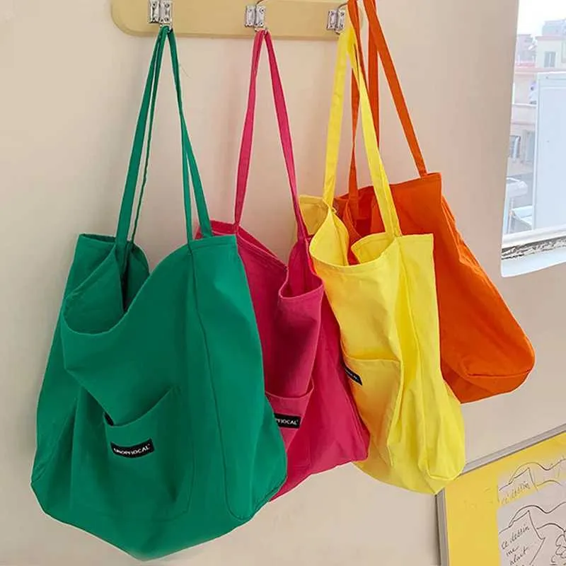Korean canvas large capacity handbag casual shopping bag gold-plated wallet Y241109_voghion.com