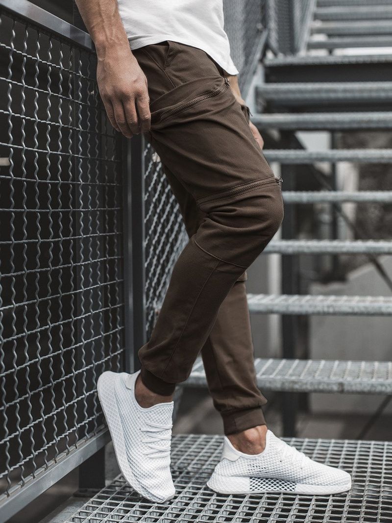 Herrenbekleidung Jogginghose Herrenmode Small Foot Hose Multi-Pocket Cargohose Freizeithose_voghion.com