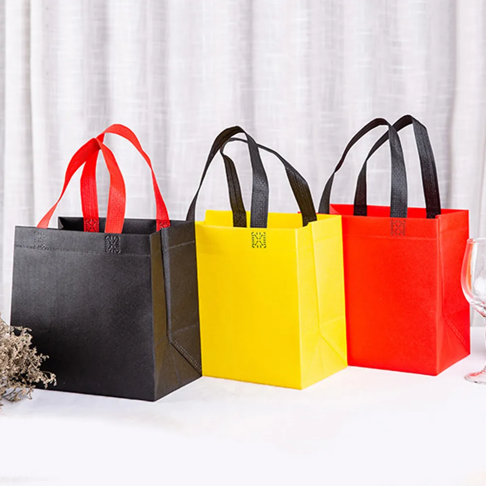 High Quality Foldable Women Reusable Fabric Non-woven Tote Pouch Lunch Eco Bag Grocery Shopping Bags Handbag_voghion.com