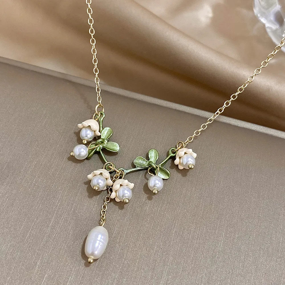 Anhänger Halsketten Lifefontier Süße Glocke Orchideen Blume Für Frauen Mädchen Temperament Emaille Hochzeit Choker Halskette_voghion.com