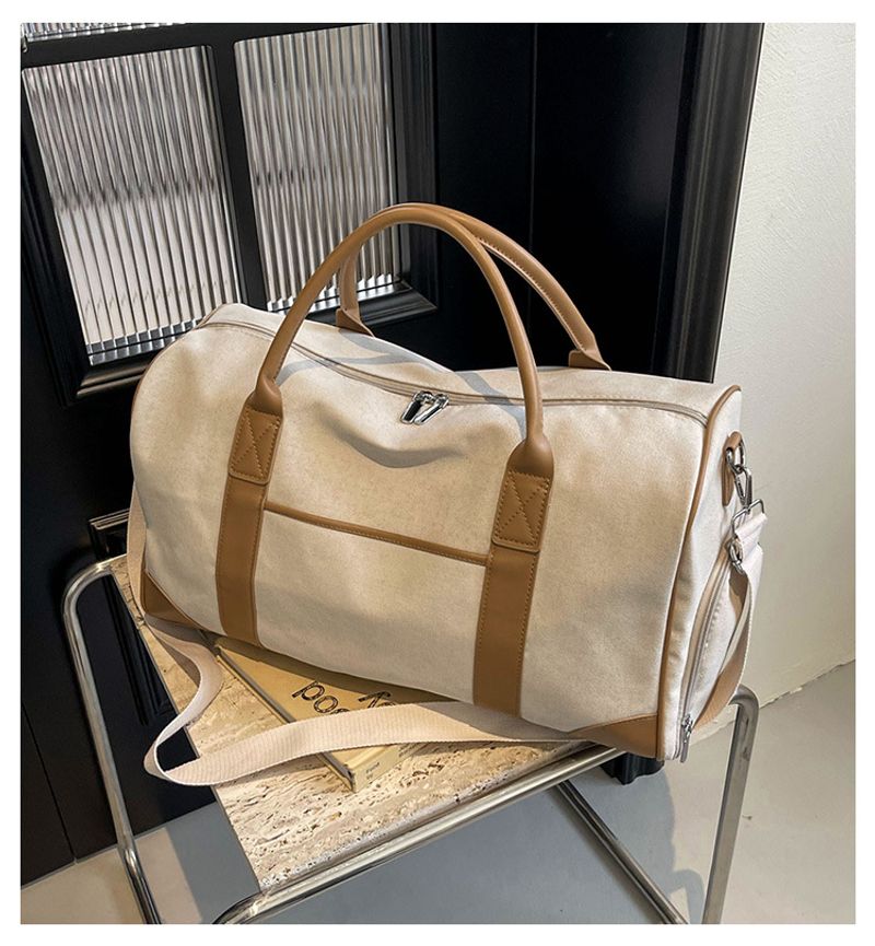 Neutrale Handreisetasche, große Outdoor-Reisetasche, Sport- und Fiesstasche Damen, Retro-Gepäcktasche aus Canvas für_voghion.com