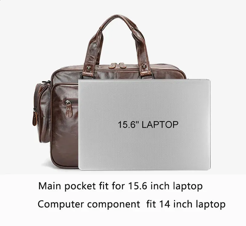 Herren Aktentasche Aus Echtleder Für Laptop Und Business_voghion.com