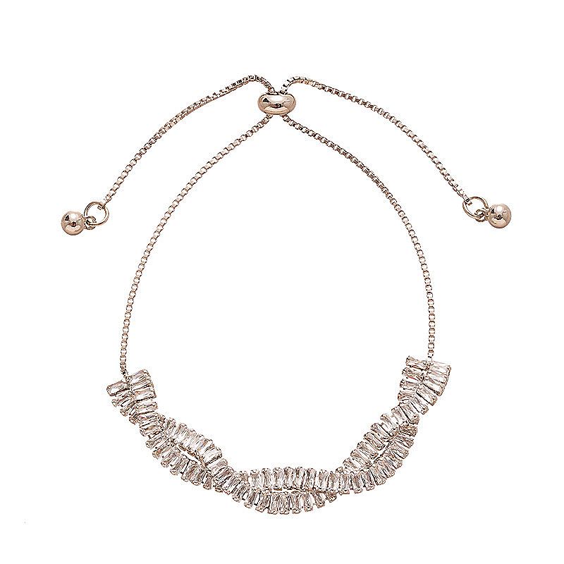 Braccialetto con croce in zircone intrecciato di alta qualità, gioiello leggero e versatile_voghion.com