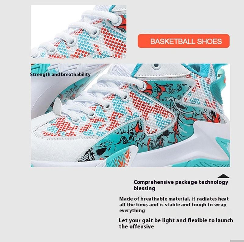 Leichte, atmungsaktive, bequeme Basketballschuhe für Sportstudenten mit Dämpfung und Rückprall_voghion.com