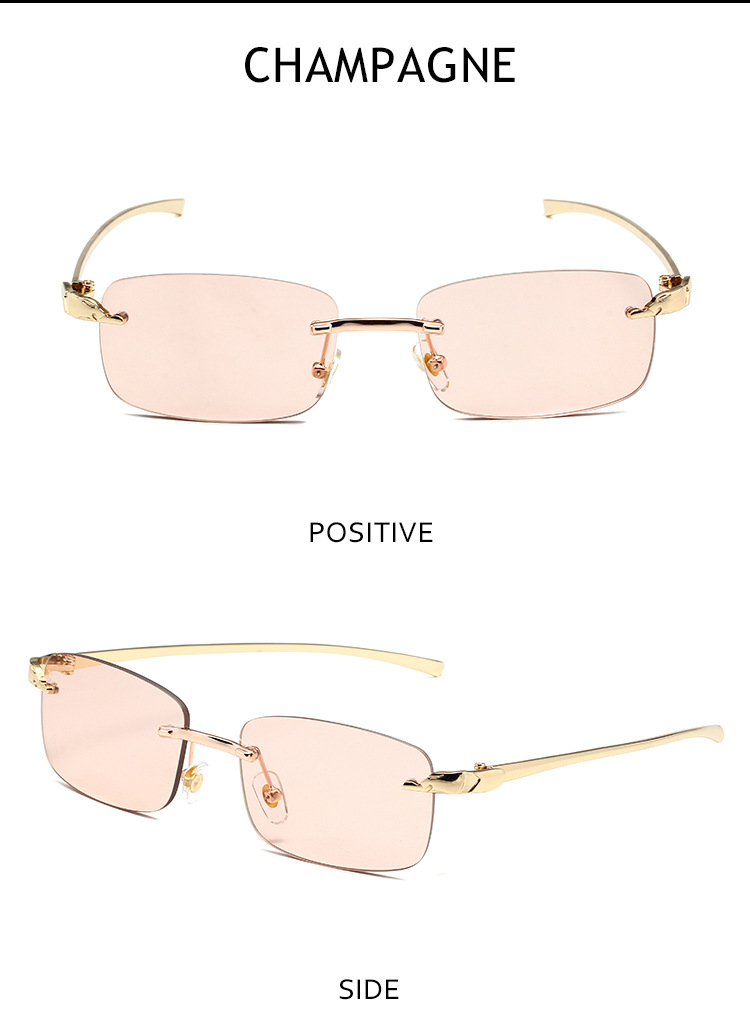 Leopard Head Frameless Sunglasses – High-End Small Frame For Women Fashion Trends Hot-selling_voghion.com