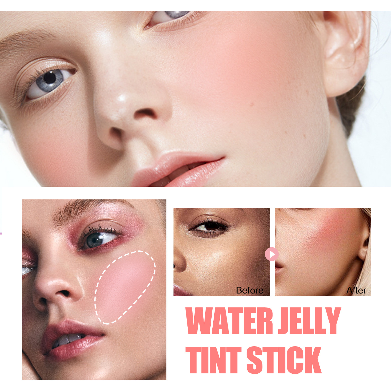EELHOPE Stick Puder Rouge Aufhellung natürliche dauerhafte matte feuchtigkeitsspendende Lippenfarbe Make-up-Kombination_voghion.com