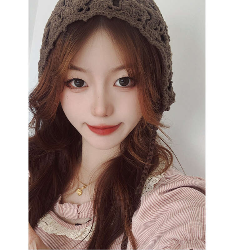 Knitted Beanie Women's Woolen Hat Handmade Hollow Ethnic Style_voghion.com