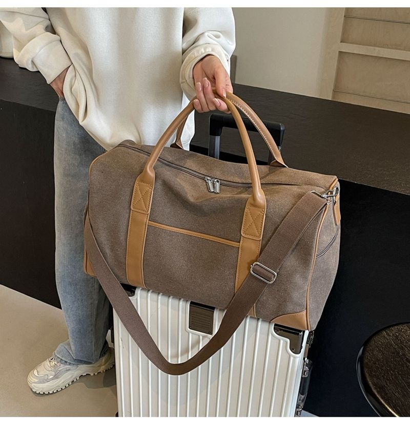 Neutrale Handreisetasche, große Outdoor-Reisetasche, Sport- und Fiesstasche Damen, Retro-Gepäcktasche aus Canvas für_voghion.com