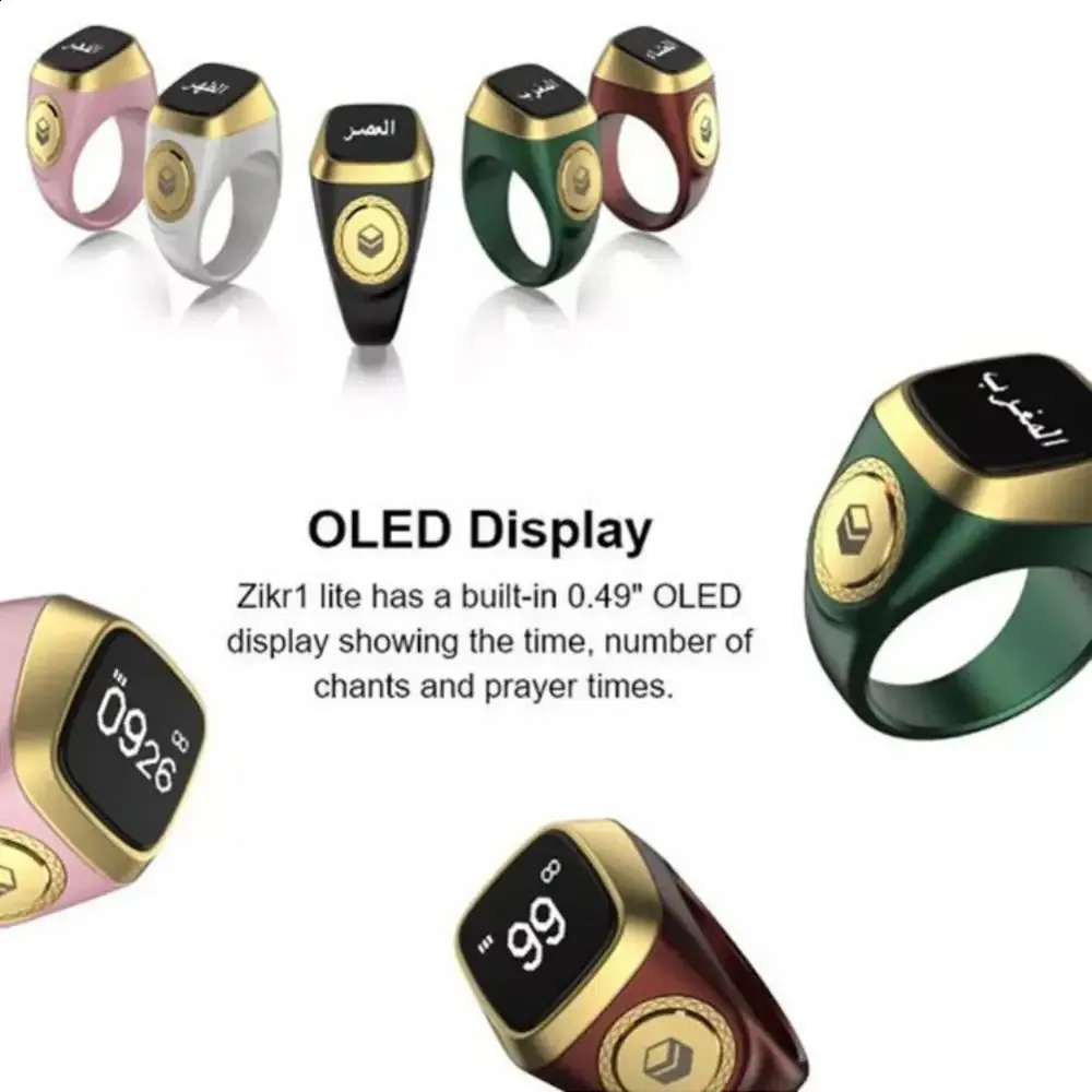 RYRA Iqibla APP Smart Digital Ring WIFI5.1 Metal OLED Ecran Android IOS1. Memento de vibrații pentru contorizarea timpului_voghion.com