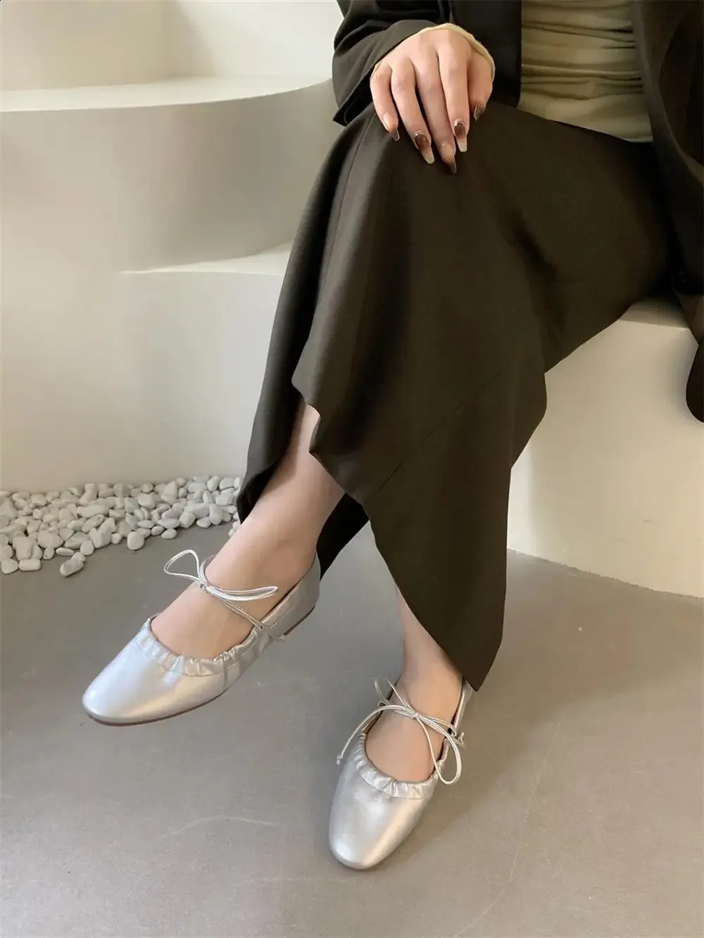 Mary Jane scarpe da ballo comode e casual con punta tonda e bordo scorrevole da donna, morbide e morbide, 240904_voghion.com