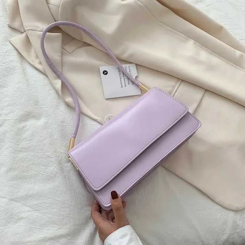Designer Bag New simple shoulder PU leather armrest solid color womens handbag casual girl small square bag Y241115_voghion.com