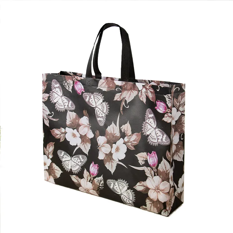 Bloemenprint boodschappentas van non-woven materiaal, eco-vriendelijke reistas, opvouwbare tas, herbruikbare boodschappentas_voghion.com