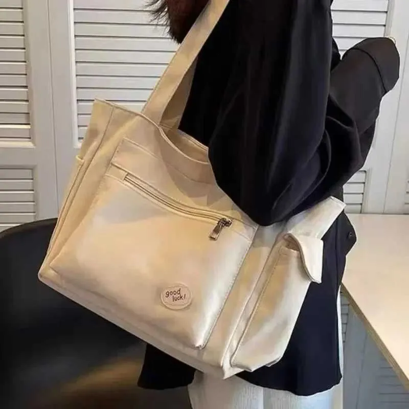 Fi Shoe Duża pojemność Student 2024 Nowy Płócienny Cmuter Wen Shi Bag Portfel i Torebka Y241026_voghion.com