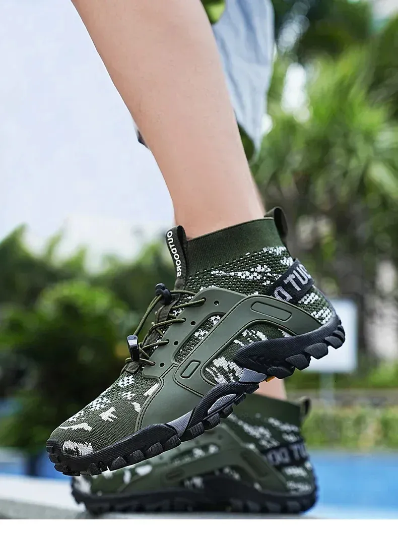 for Man Outdoor Hiking Shoes Comfortable Breathable Mesh High Top Boots Mountaineering Woman Quick Drying Leisure Travel_voghion.com