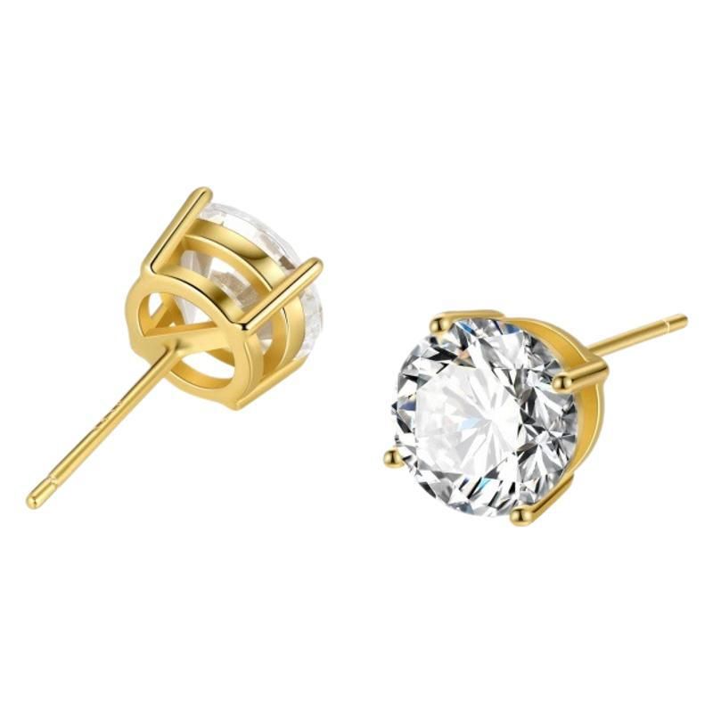 Orecchini classici in argento Sterling con quattro griffe e zirconi, personalità alla moda, estivi, leggeri, per uomo e donna_voghion.com