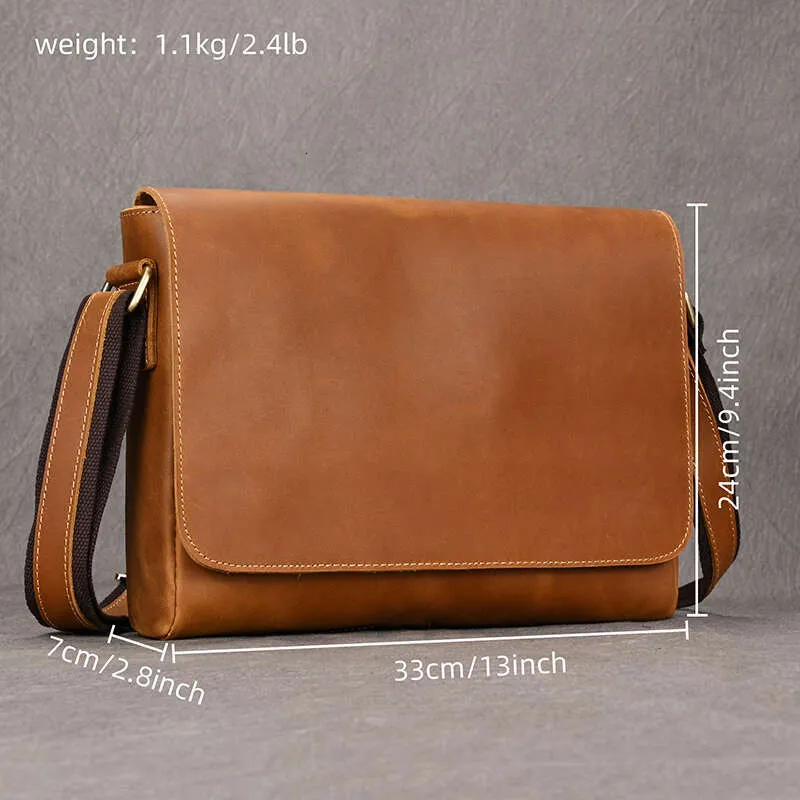 Vintage Crazy Horse Aktentaschen Laptop Büro Für Männer Abdeckung Messenger herren Leder Tasche Computer Taschen_voghion.com