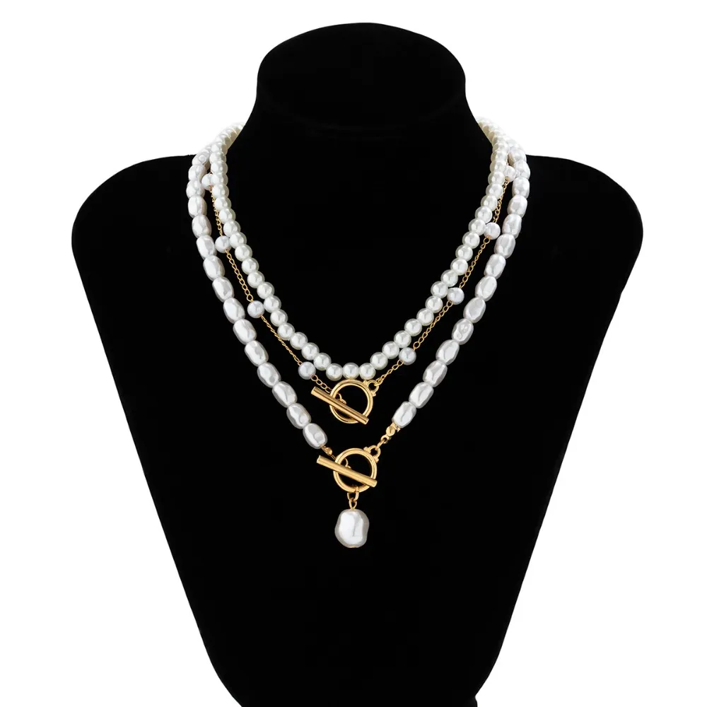 Perlenkette Mit Barockperlen Und Modischer Kettenschichtung_voghion.com