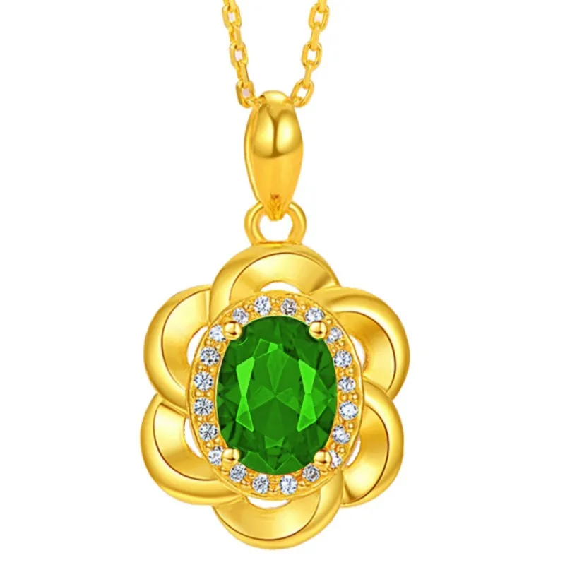 Collane con ciondolo rotante SUOWER Ametista Verde Tormalina Fiore Collana Moda Rosso Prugna A Forma di Fiore_voghion.com