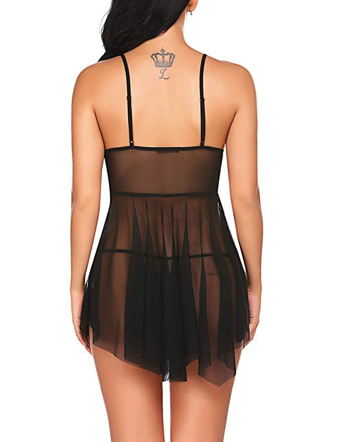 Camicia da notte sexy in pizzo trasparente da donna 2_voghion.com