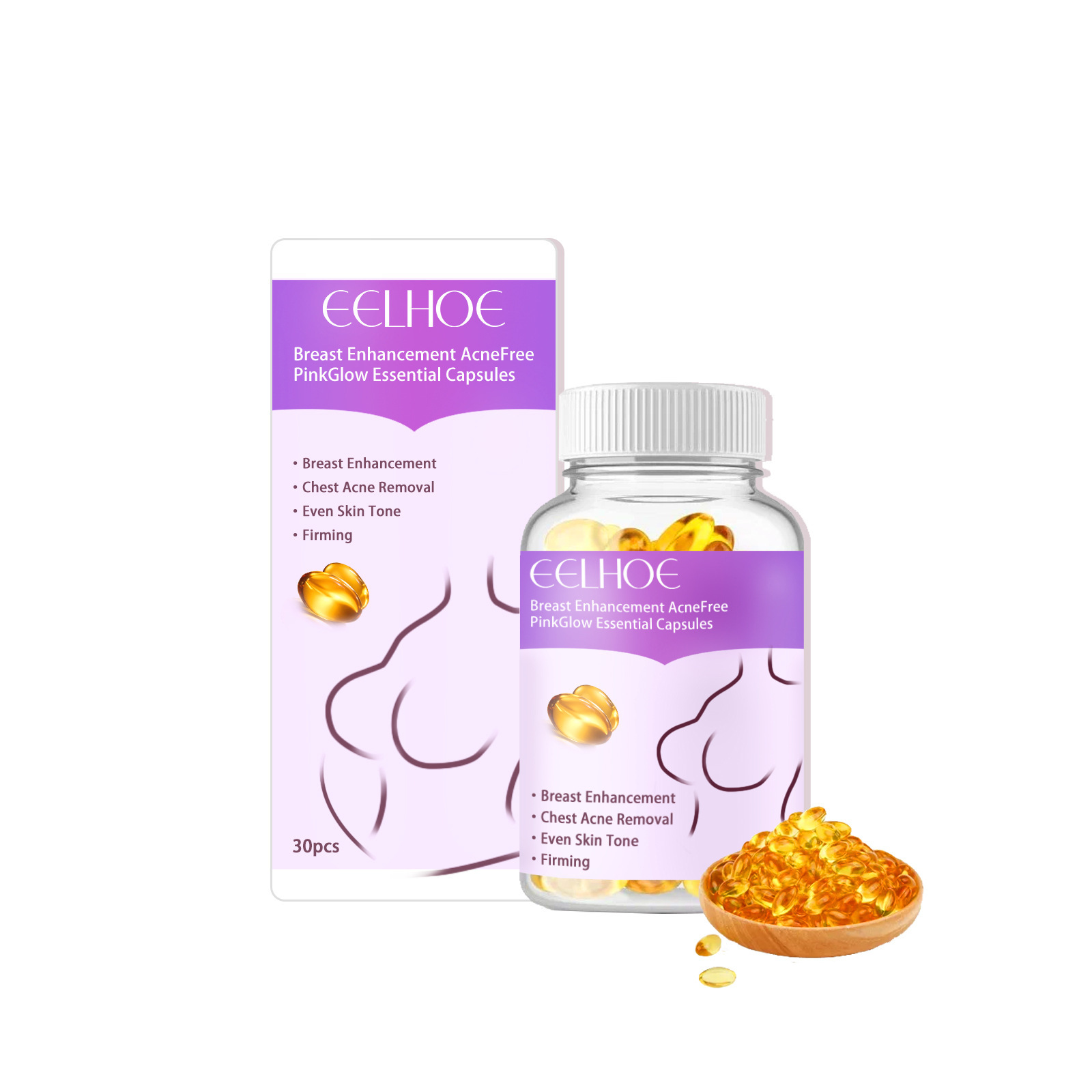 EELHOE Breast Beauty Capsules Cuidado floreciente, reafirmante e hidratante para el pecho_voghion.com