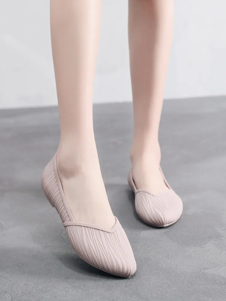 New Low-top Waterproof Rain Boots Women Summer Adult Work Rubber Fashion Jelly Shoes Non-slip Shallow Toe Sandals_voghion.com