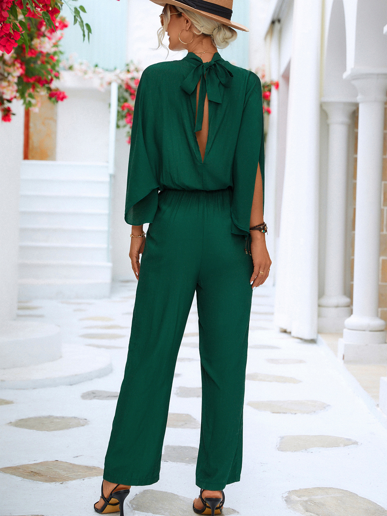 Women's Stand-up Collar Jumpsuit_voghion.com