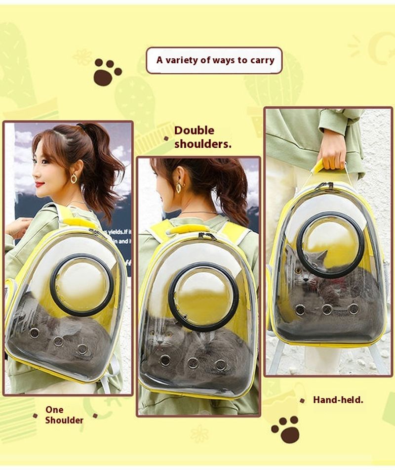 Katzentasche, Outdoor-Tasche, tragbarer Haustier-Rucksack, tragbare transparente Weltrauabinen-Haustiertasche für den_voghion.com