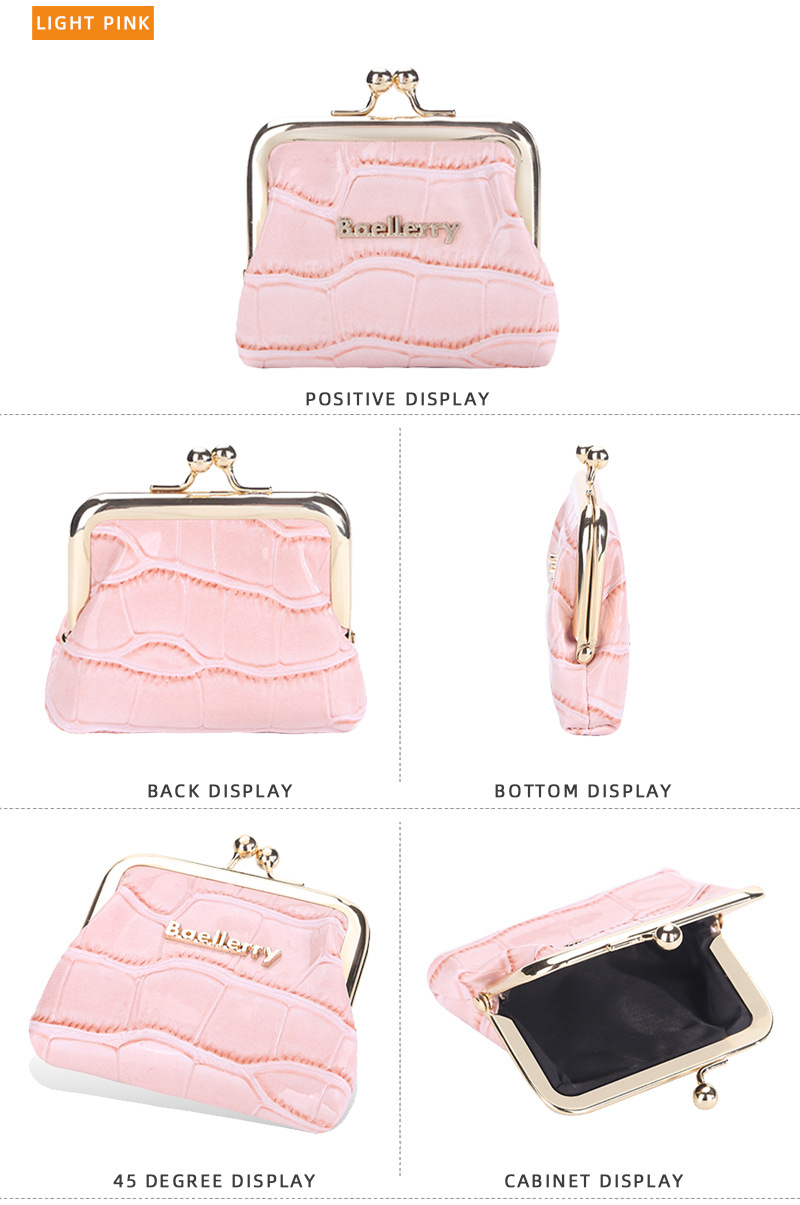 Nuovo modello di coccodrillo borsa moda lucida portafogli in pelle PU borse retrò con clip in metallo per le donne 2024 portamonete_voghion.com