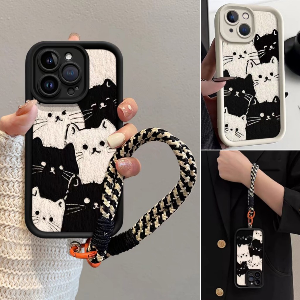 Custodia Xiaomi 14T 13T 12T 11T 11 13 12 Lite Poco F6 X6 M6 C65 C40 F5 X5 F4 F3 X4 X3 GT NFC M5S M4 M3 Pro 5G Gatto carino e guinzaglio Custodia antiurto_voghion.com