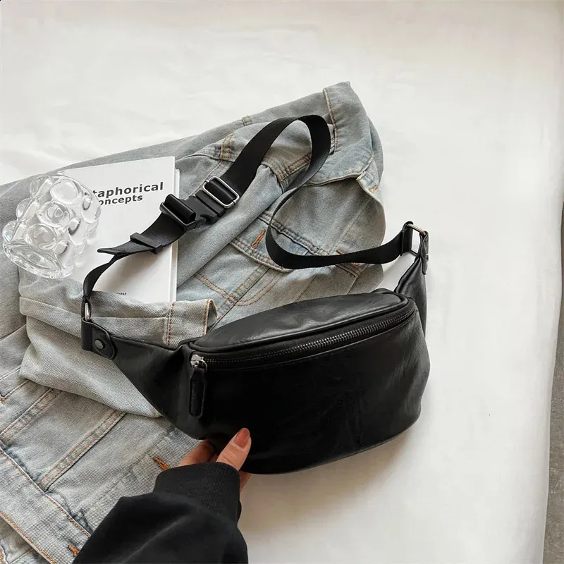 Moteriškos juodos odos krūtinės krepšiai per petį, skirti moterims, diržo krepšiams, moteriškiems juosmens krepšiams, telefonui, 240829_voghion.com